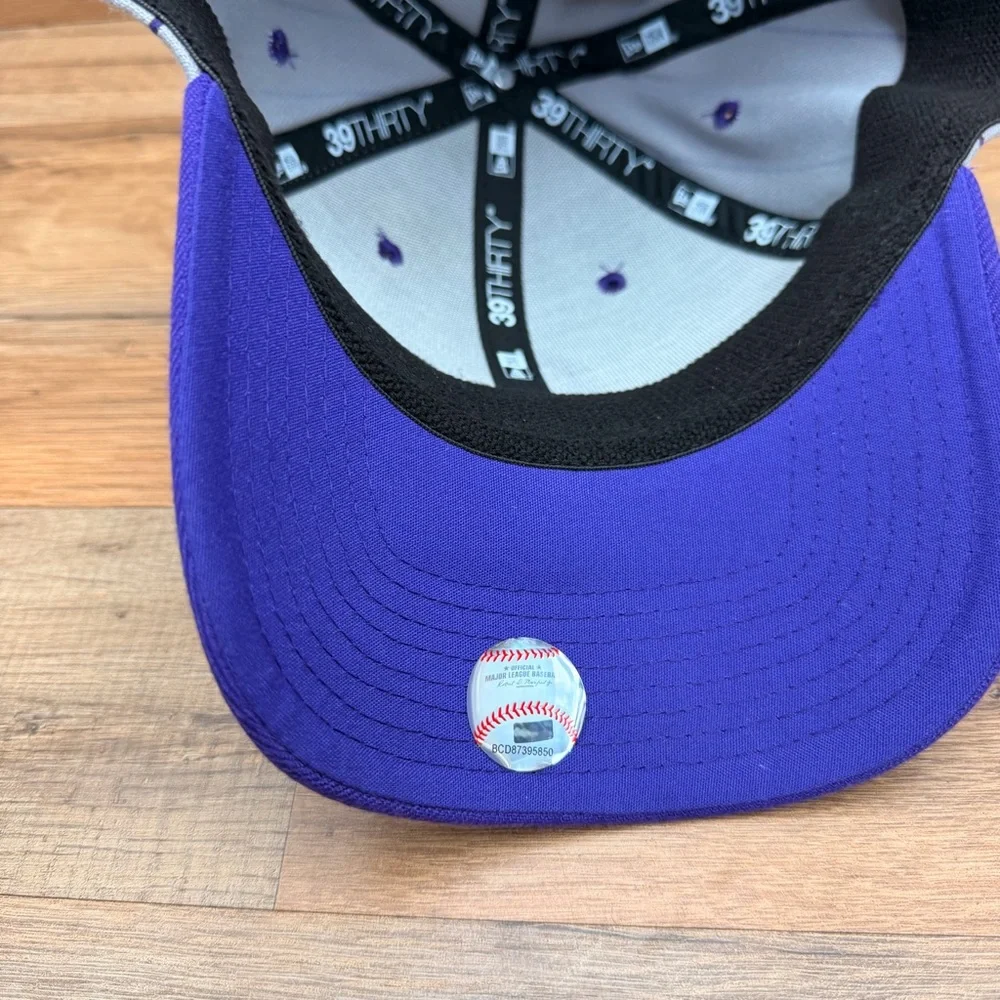 Vtg Colorado Rockies Hat New size S/M Era Black and White 39THIRTY Cap